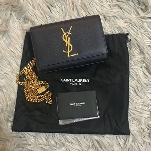 Saint Laurent Small Kate Monogram Leather Bag